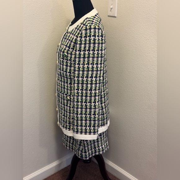 Kate Spade New York Pop Tweed Topper Blazer Jacket Skirt Set Outfit Size 8 $682 - Picture 3 of 13